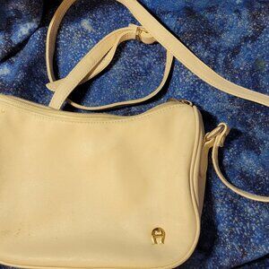 Etienne Aigner Cream Vintage Crossbody Purse Genuine Leather